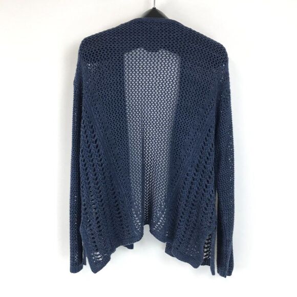 Lane Bryant Open Knit Cardigan Women’s Plus Size 14/16 Blue Stretch Long Sleeves - Picture 4 of 10